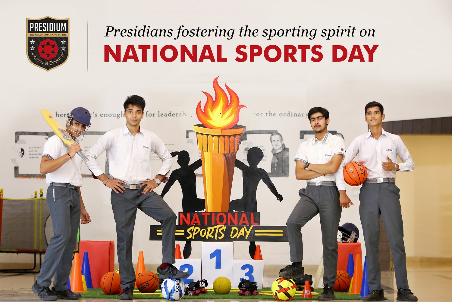 Presidium Gurgaon-57, PRESIDIANS DISPLAY ZEAL FOR SPORTS ON NATIONAL SPORTS DAY,2023(PRESIDIUM GURUGRAM-57)